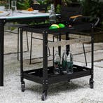 Serveerwagen Bard metalen outdoor trolley zwart casa.pro, Verzenden