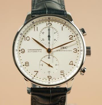 IWC - Portugieser Chronograph Automatic Silver Dial Rose, Nieuw