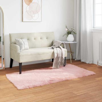 vidaXL Tapijt van imitatie TAFALLA Roze 80 x 150 cm, Verzenden, Nieuw, Roze