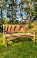 Tuinbank 150 cm breed teakhout, uit voorraad geleverd!, Tuin en Terras, Ophalen of Verzenden, Nieuw, Hout