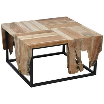 Ambiance Bijzettafel teakhout 65x65 cm - Hoogte 35 cm, Huis en Inrichting, Tafels | Bijzettafels, Ophalen of Verzenden, Nieuw