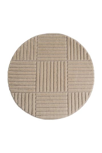 Rond Japandi Vloerkleed | Art | Blokken | Beige | 120x120 cm, Verzenden, Nieuw