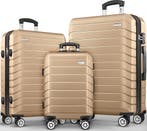 Kofferset - 3 delig - Trolley - Reiskoffer set - Champagne -, Sieraden, Tassen en Uiterlijk, Koffers, Verzenden, Zo goed als nieuw