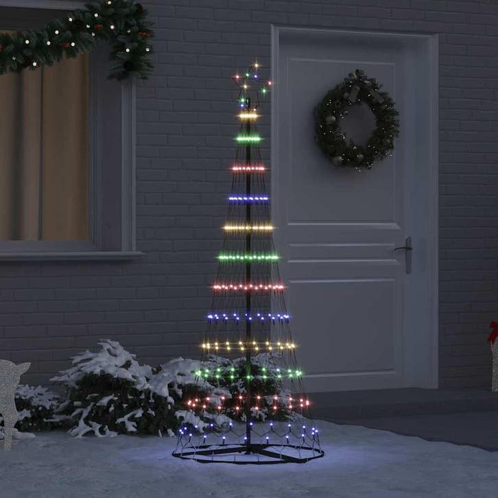 vidaXL LED Kerstboom Multikleur 184.5 cm Metaal, Diversen, Kerst, Nieuw, Verzenden