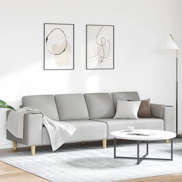 vidaXL Woonkamer Bank Wolkengrijs 250 x 77 x 76 cm Polyester, Verzenden, Nieuw, Kunststof, Minder dan 150 cm