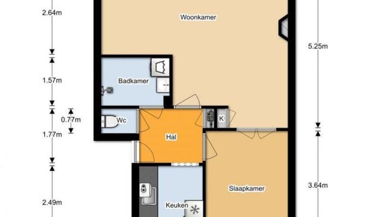 Te Huur 2 Kamer Appartement Wijnbesstraat In Nijmegen, Huizen en Kamers, Huizen te huur, Direct bij eigenaar, Gelderland, Appartement