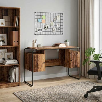 vidaXL Bureau met opbergruimte Oud hout 120 x 50.5 x 75.5 cm, Verzenden, Nieuw