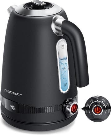 Waterkoker met temperatuurregeling - Retro - met LED - 1.7L, Verzenden, Zo goed als nieuw