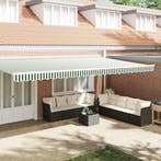 vidaXL Vervangende markies volant Groen en Wit 6 m Polyester, Tuin en Terras, Zonneschermen, Verzenden, Nieuw