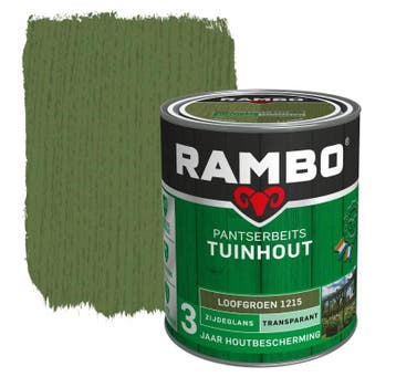 Rambo Pantserbeits Tuinhout Zijdeglans Loofgroen 0.75L, Verzenden, Nieuw, Beits, Minder dan 5 liter
