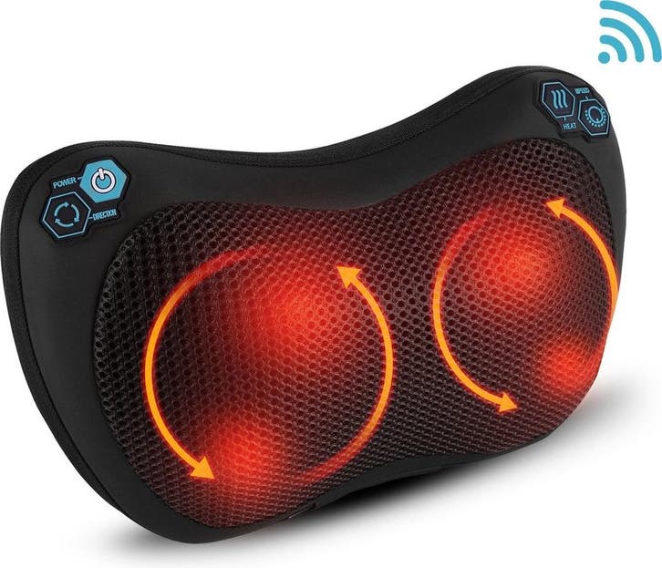 2dekans | Qumax -Elektrisch Shiatsu Massagekussen met Warmte, Sport en Fitness, Massageproducten, Zo goed als nieuw, Ophalen of Verzenden