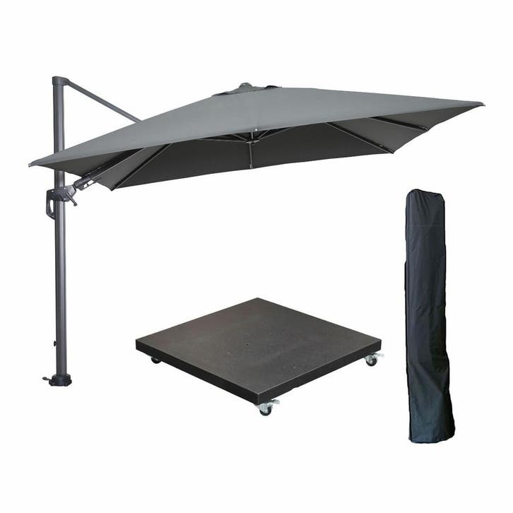 Garden Impressions Hawaii zweefparasol 300x300 cm carbon, Tuin en Terras, Partytenten, Verzenden