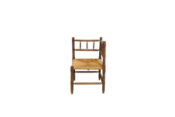 Antieke eikenhouten knopstoel met biezen zitting, Huis en Inrichting, Stoelen, Ophalen of Verzenden, Nieuw