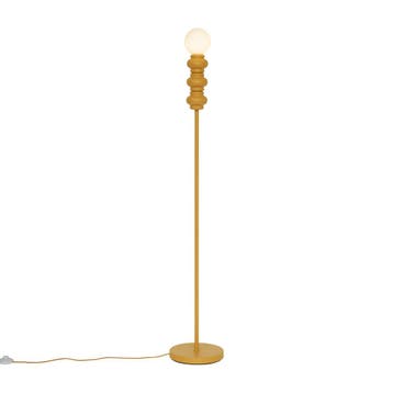 Retro vloerlamp okergeel met mat glas - Fedde, Verzenden, Nieuw, Retro