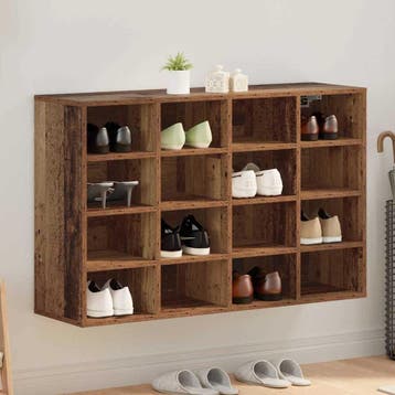 vidaXL Schoenenkast 103 x 30 x 67 cm Bewerkt hout Oud hout, Verzenden, Nieuw