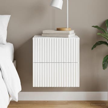 vidaXL Wandbeugel Bedkast Hoogglans Wit 33 x 34,5 x 40 cm, Minder dan 45 cm, Verzenden, Nieuw, Minder dan 55 cm