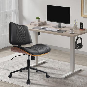Ergonomische Bureaustoel met Walnoot Finish en Comfortabele, Verzenden, Nieuw