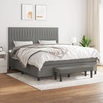 vidaXL Boxspring met matras stof donkergrijs 160x200 cm, Huis en Inrichting, Slaapkamer | Bedden, Verzenden, 200 cm, 160 cm, Nieuw