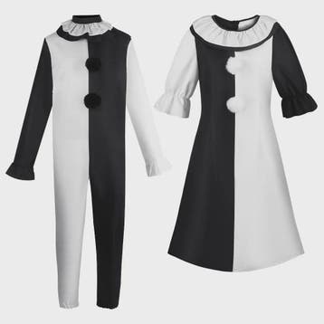 Eng Terrifier Clown Kostuum Heren Dames - Zwart Wit Jumpsuit, Verzenden, Nieuw