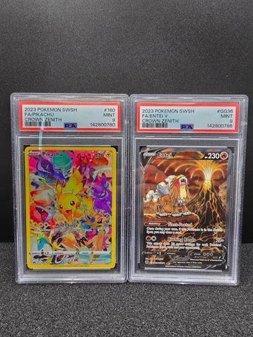 Pokémon - 2 Graded card Full art, Foil - PSA 9 - Scarlet &, Nieuw