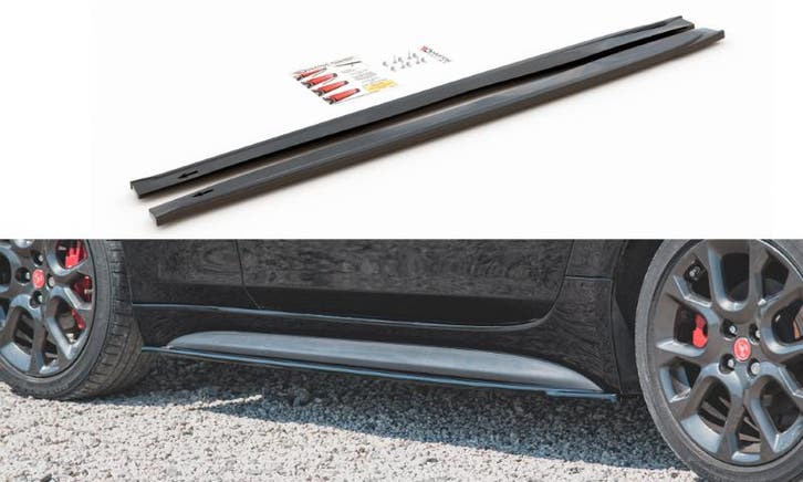 Zijskirts Diffusers Fiat 124 Spider Abarth Glanzend Zwart, Auto-onderdelen, Carrosserie en Plaatwerk, Ophalen of Verzenden