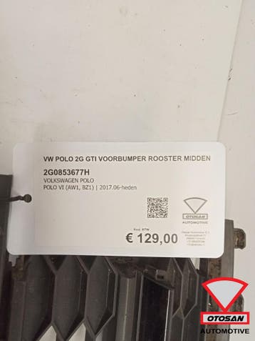 VW Polo 2G GTI Voorbumper Rooster Midden 2G0853677H, Ophalen, Gebruikt, Volkswagen, Bumper