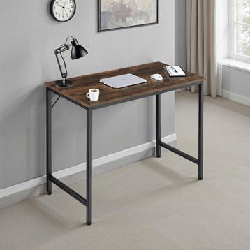 Bureau Jenkins - Industrieel hout donker, rustiek, 100 cm, Verzenden, Nieuw