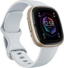 Fitbit Sense 2 40 mm goud met een siliconen polsband mistige, Verzenden, Zo goed als nieuw