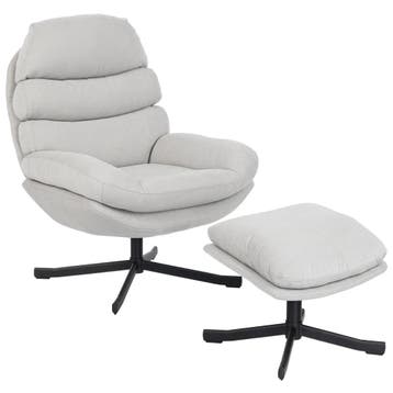 TRUUSK Relaxfauteuil Met Voetenbank - Loungestoel Moderne Te, Verzenden, Nieuw