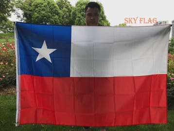 Chile Vlag 90x150cm - Polyester Vlaggenbanner met 2 Ophangri, Verzenden, Nieuw