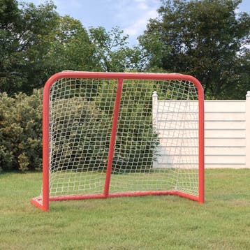 vidaXL Hockeydoel 183x71x122 cm polyester rood en wit, Verzenden, Nieuw