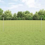 vidaXL Hek met Paal Zilverkleurig, Tuin en Terras, Schuttingen, Verzenden, Nieuw, IJzer
