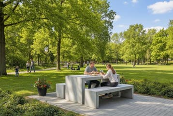 Rockwood® Urban Betonset Massief 1.80m, Ophalen of Verzenden, Nieuw, Rechthoekig, Hout