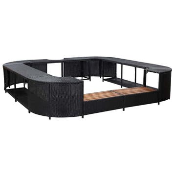 vidaXL Spa-ombouw vierkant 268x268x55 cm poly rattan zwart, Verzenden, Nieuw