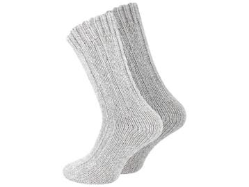 2 paar Noorse wollen sokken - Unisex - Grijs mix, Verzenden, Nieuw