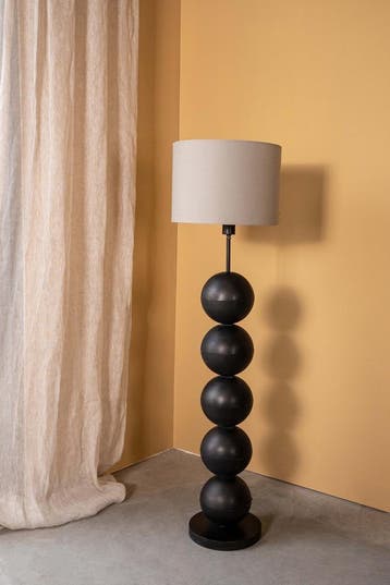 PTMD Vloerlamp Lonza Zwart - Ø25 x 109 cm, Ophalen of Verzenden