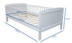Wit Peuterbed 140x70 | Massief Hout | OP=OP, Kinderen en Baby's, Kinderkamer | Bedden, Nieuw, 70 tot 85 cm, Lattenbodem, 140 tot 160 cm