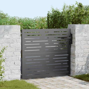 vidaXL Tuinpoort 85 x 100 cm Poedergecoat staal Zwart, Verzenden, Nieuw