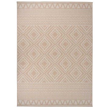 vidaXL Buitenkleed met patroon platgeweven 200x280 cm bruin, Verzenden, Nieuw, Bruin