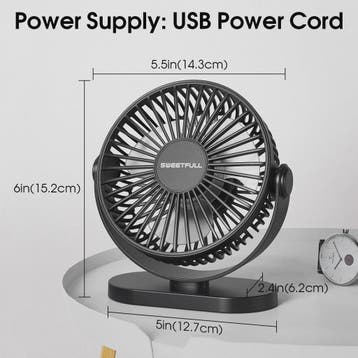 Draagbare USB Mini Ventilator - Stille 3-Snelheden Koeler vo, Verzenden, Nieuw