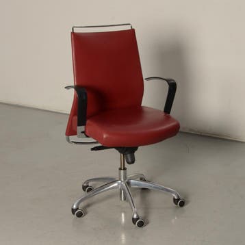 Franch Dorso bureaustoel, rood leder, vaste armsteunen, Ophalen of Verzenden, Nieuw in verpakking