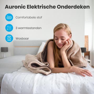 2dekans | Auronic Elektrische Onderdeken - 1 Persoons -, Ophalen of Verzenden, Zo goed als nieuw, Wit