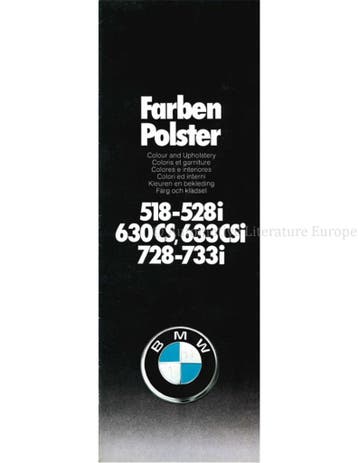 1977 BMW PROGRAMMA KLEUREN EN BEKLEDING BROCHURE, Nieuw, BMW, Author