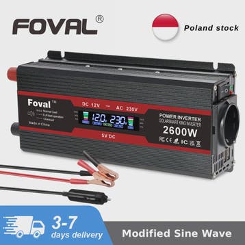 Krachtige 1500W-3000W Auto Omvormer (DC12V/24V naar AC230V), Verzenden, Nieuw