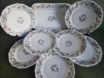 Haviland &Co Limoges - Gebak/taartset (10) - Porselein, Antiek en Kunst