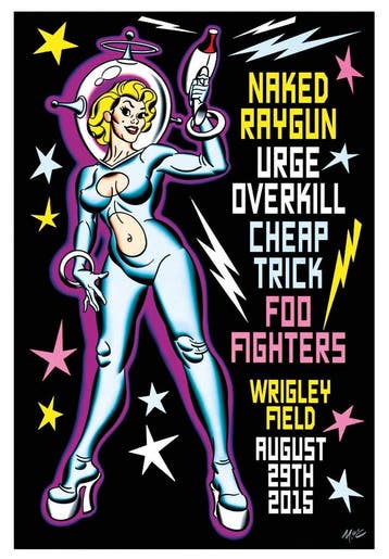 Posters - Poster Naked Ray Gun - Wrigley Field, Verzenden, Zo goed als nieuw