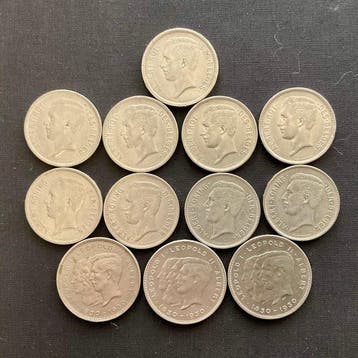 België. Albert I. 5 Francs België – Albert I – Lot van 12