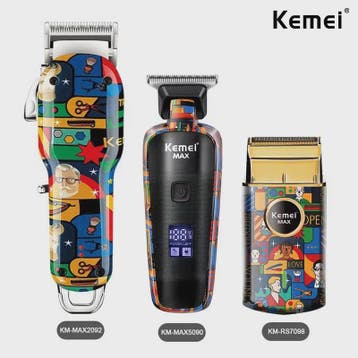 Kemei Oplaadbare Elektrische Tondeuse met Graffiti Design -, Verzenden, Nieuw