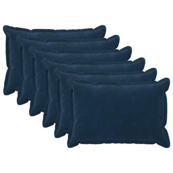 vidaXL Kussensloop 6 pcs HOUTEN Blauw 40 x 60 cm Microfiber, Verzenden, Nieuw, Blauw