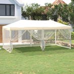 vidaXL Partytent inklapbaar met zijwanden 3x6 m crèmekleurig, Verzenden, Nieuw, Partytent